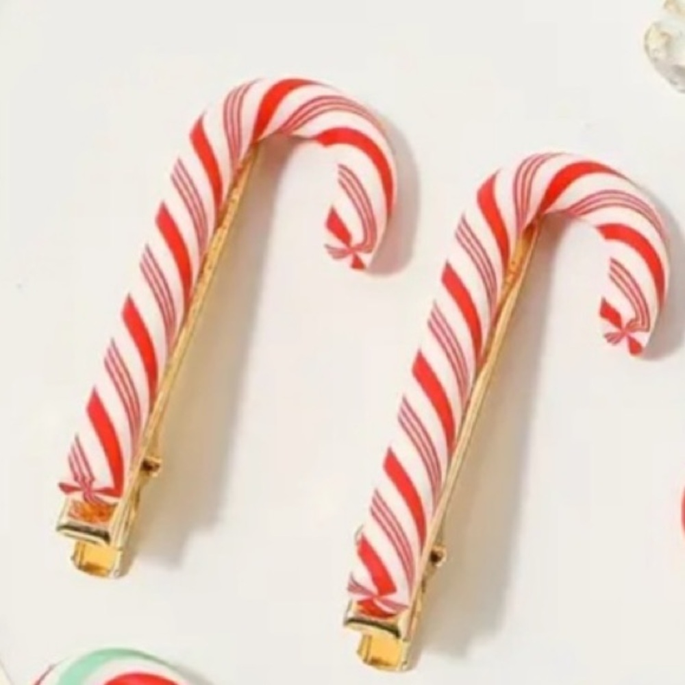 2pcs Candy Cane Christmas Brooches - New